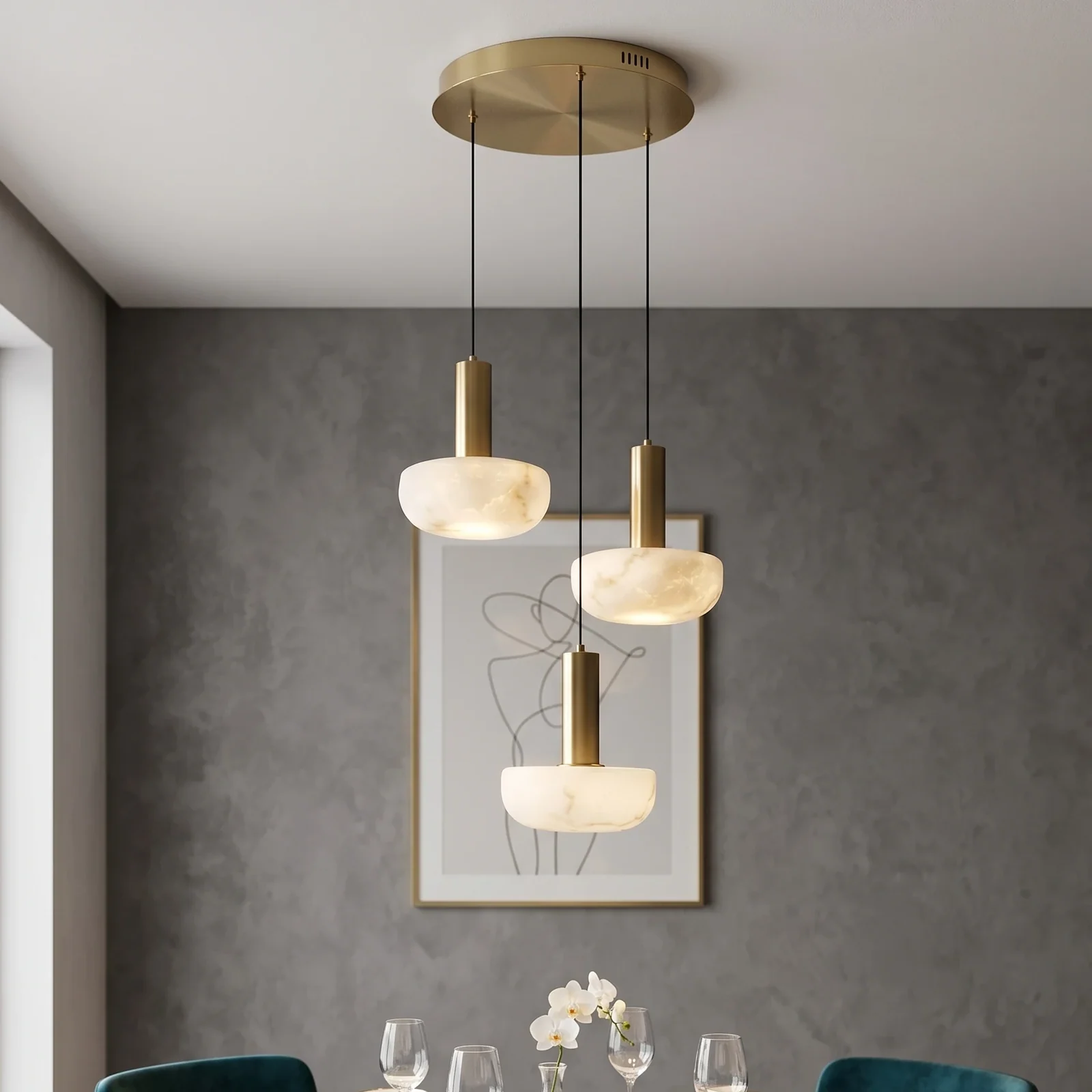 Faux Alabaster Pendant Light detail