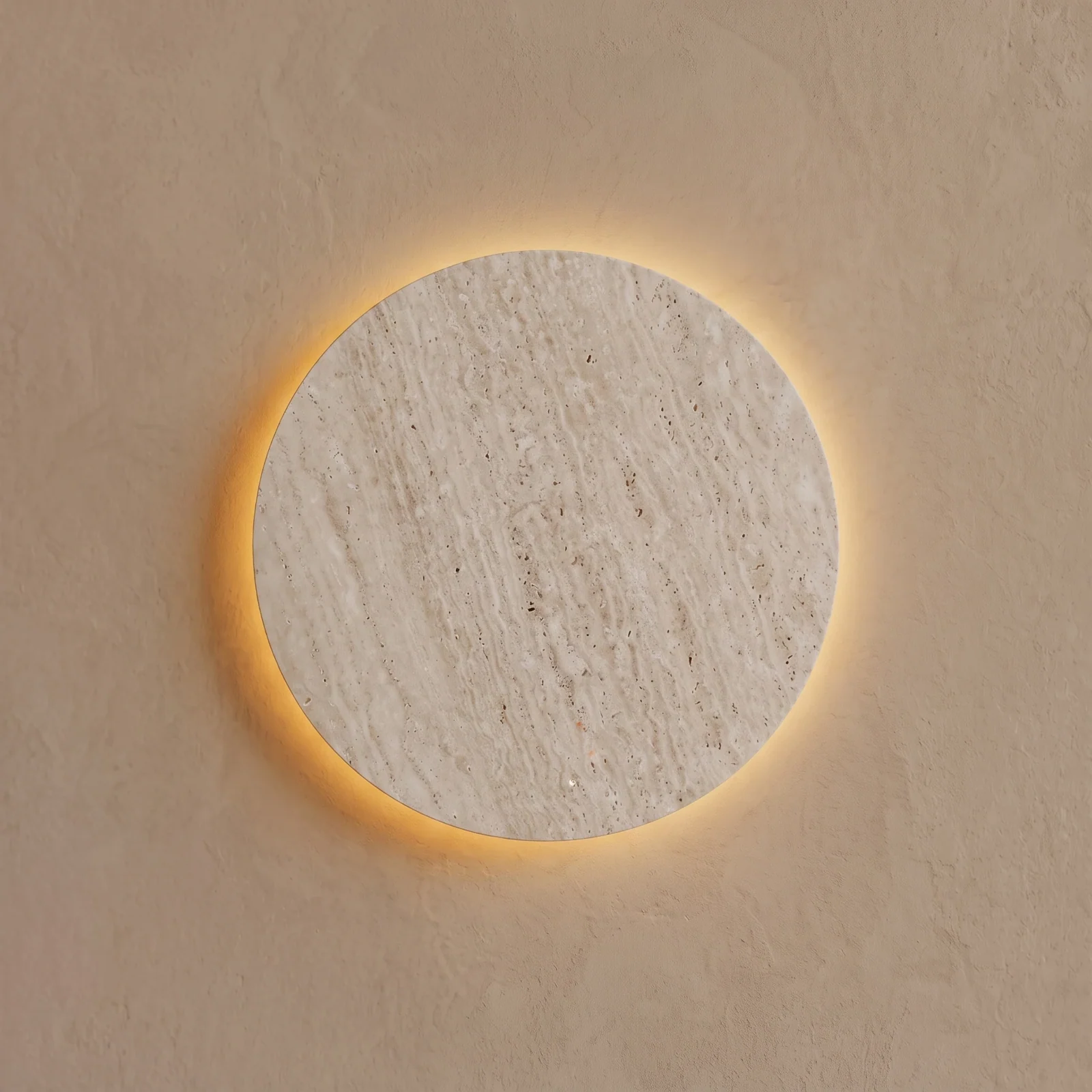 Custom Geometric Plaster Backlit Wall Lamp detail
