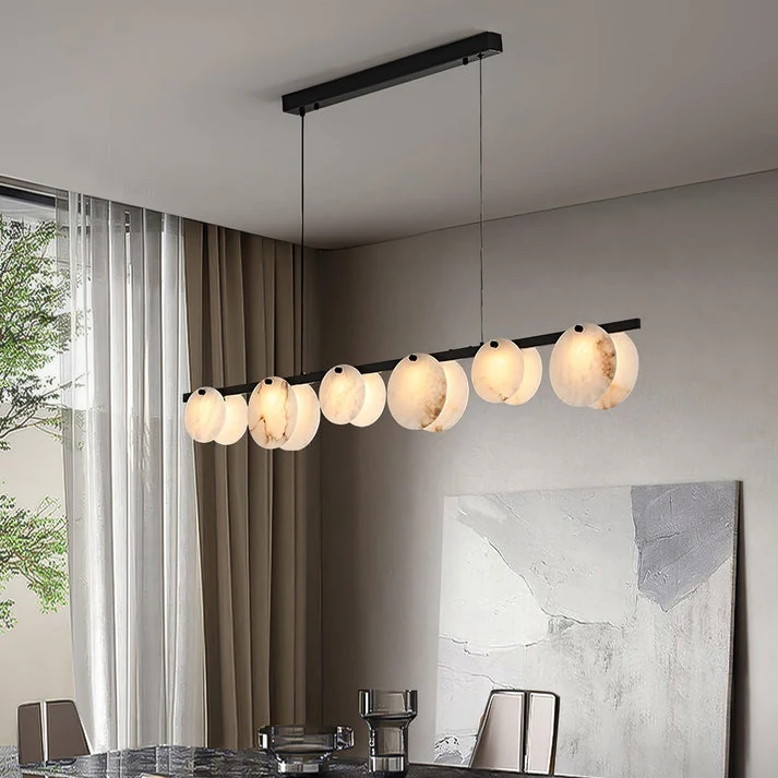 Alabaster Disc Pendant Light detail