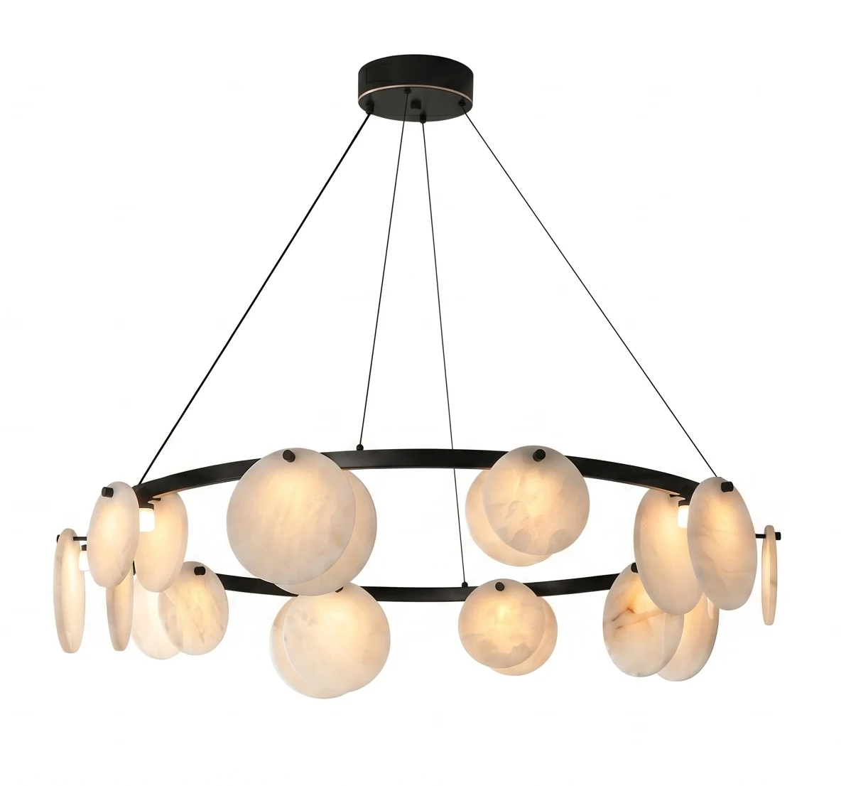 Alabaster Disc Pendant Light detail
