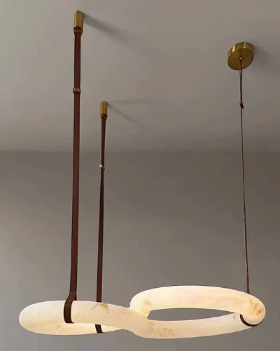 Alabaster Figure-Eight Pendant Light