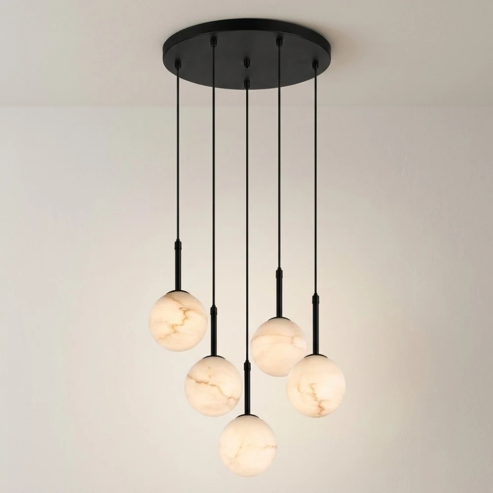 Alabaster Globe Pendant Light detail