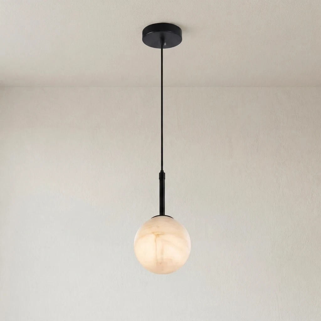 Alabaster Globe Pendant Light detail