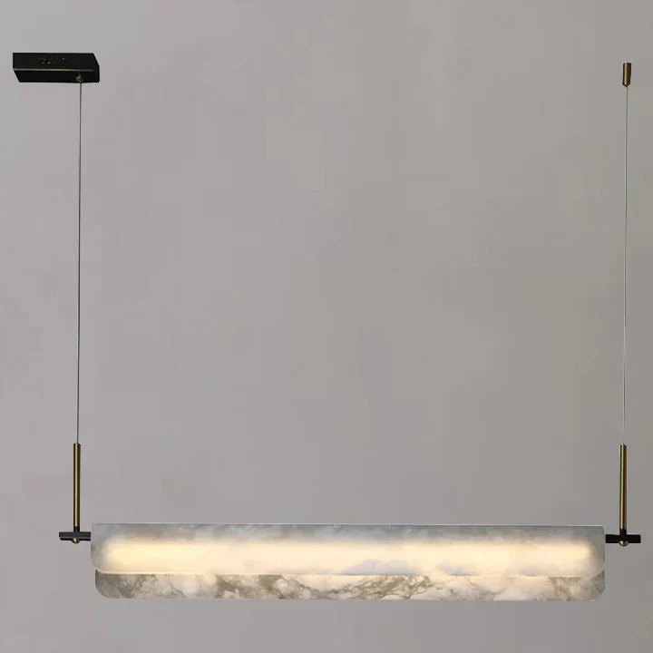 Alabaster Half-Tube Pendant Light