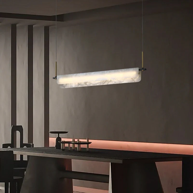 Alabaster Half-Tube Pendant Light detail