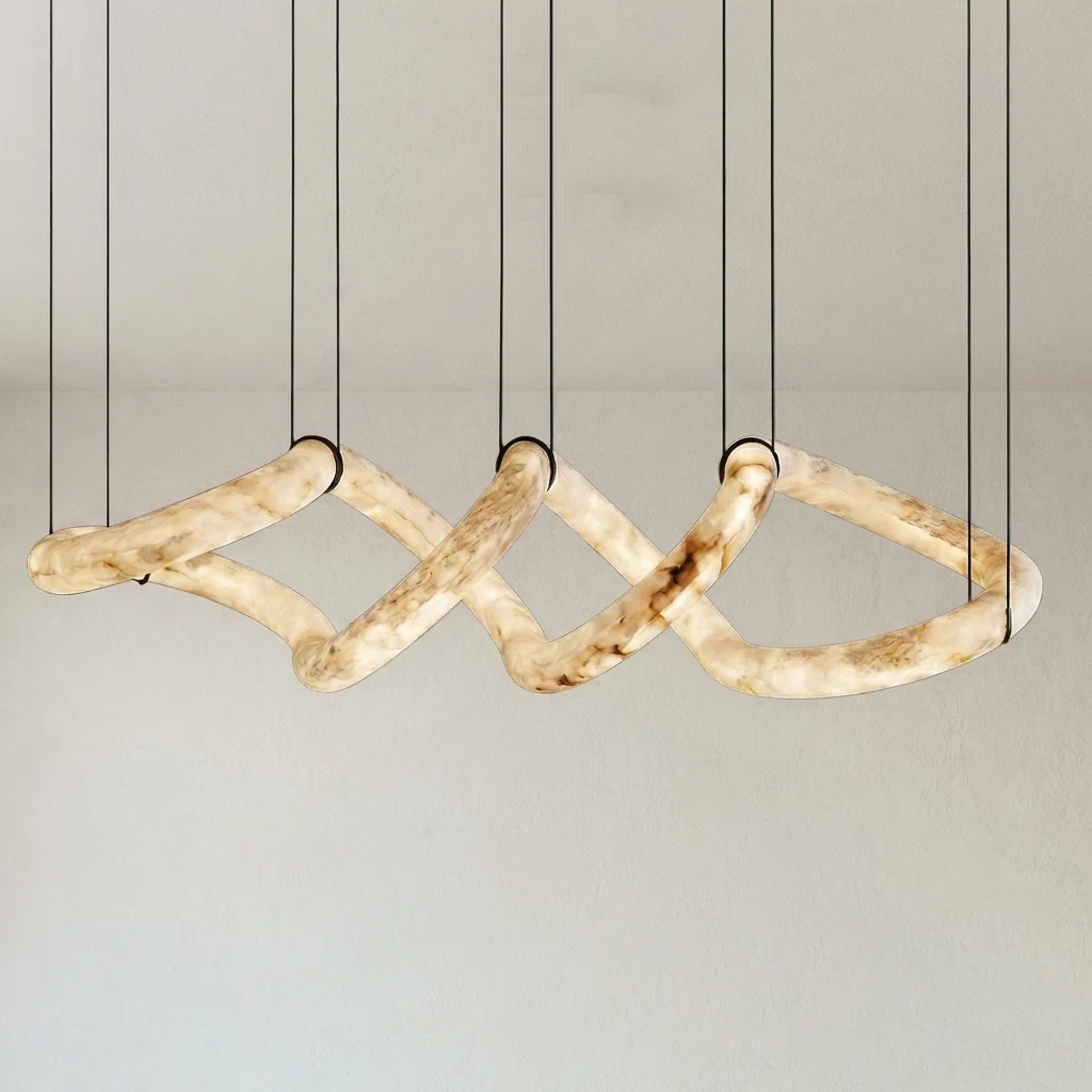 Alabaster Interlinked Wave Pendant Light detail