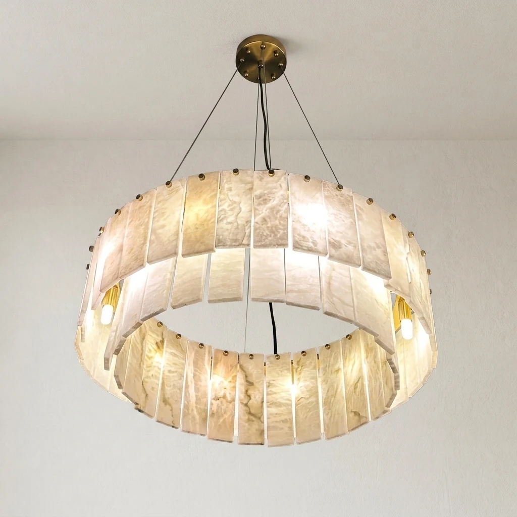 Alabaster Layered Pendant Light detail