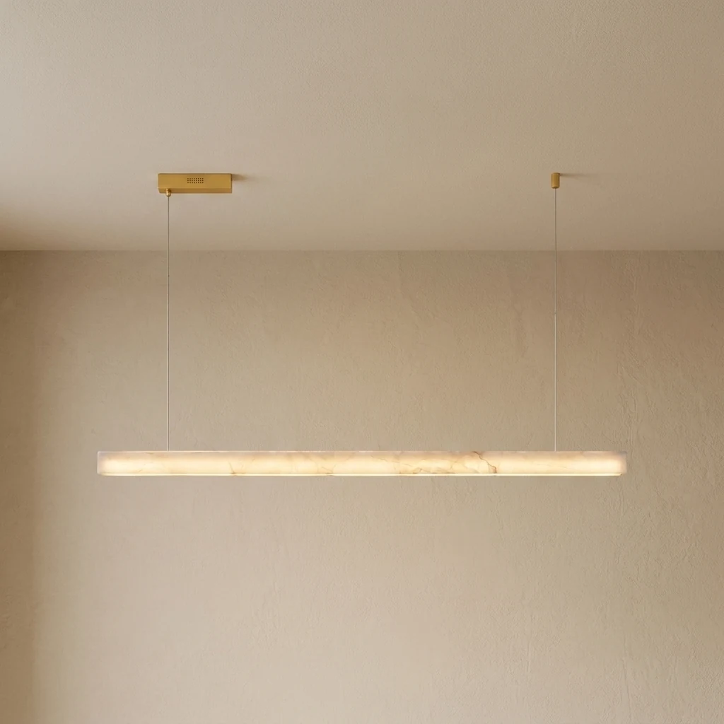 Alabaster Linear Rectangular Pendant Light detail