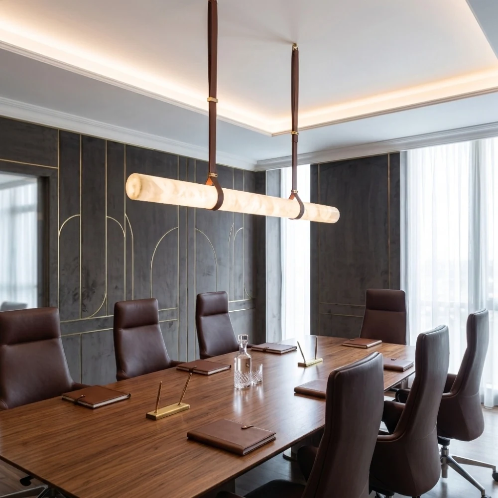 Alabaster Linear Tube Pendant Light detail