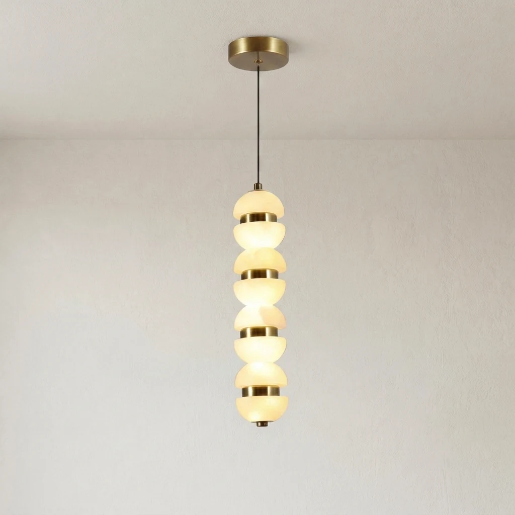 Alabaster Modular Sphere Pendant Light detail