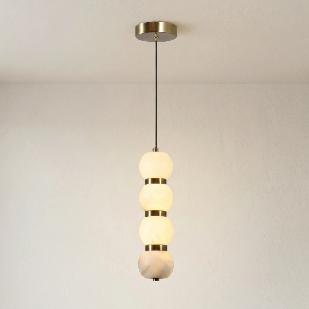 Alabaster Modular Sphere Pendant Light detail