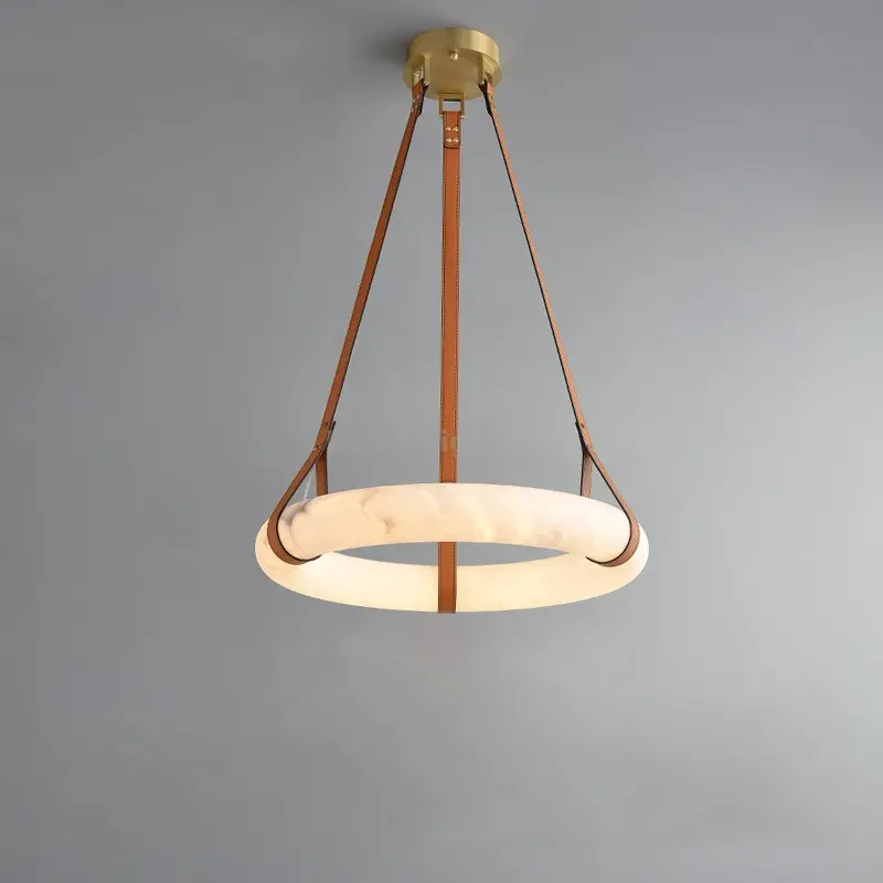 Alabaster Round Ring Pendant Light detail