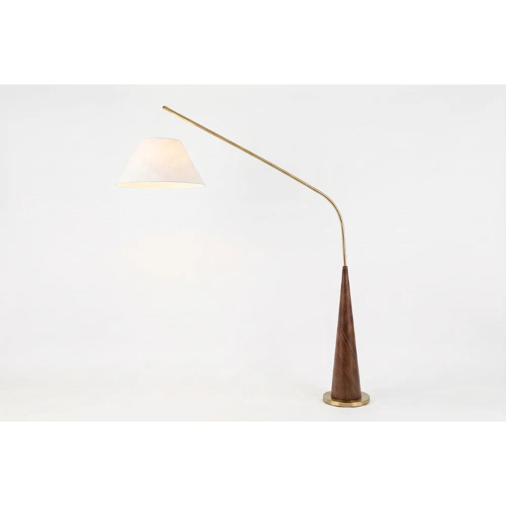 Angled Arm Wood Base Floor Lamp detail