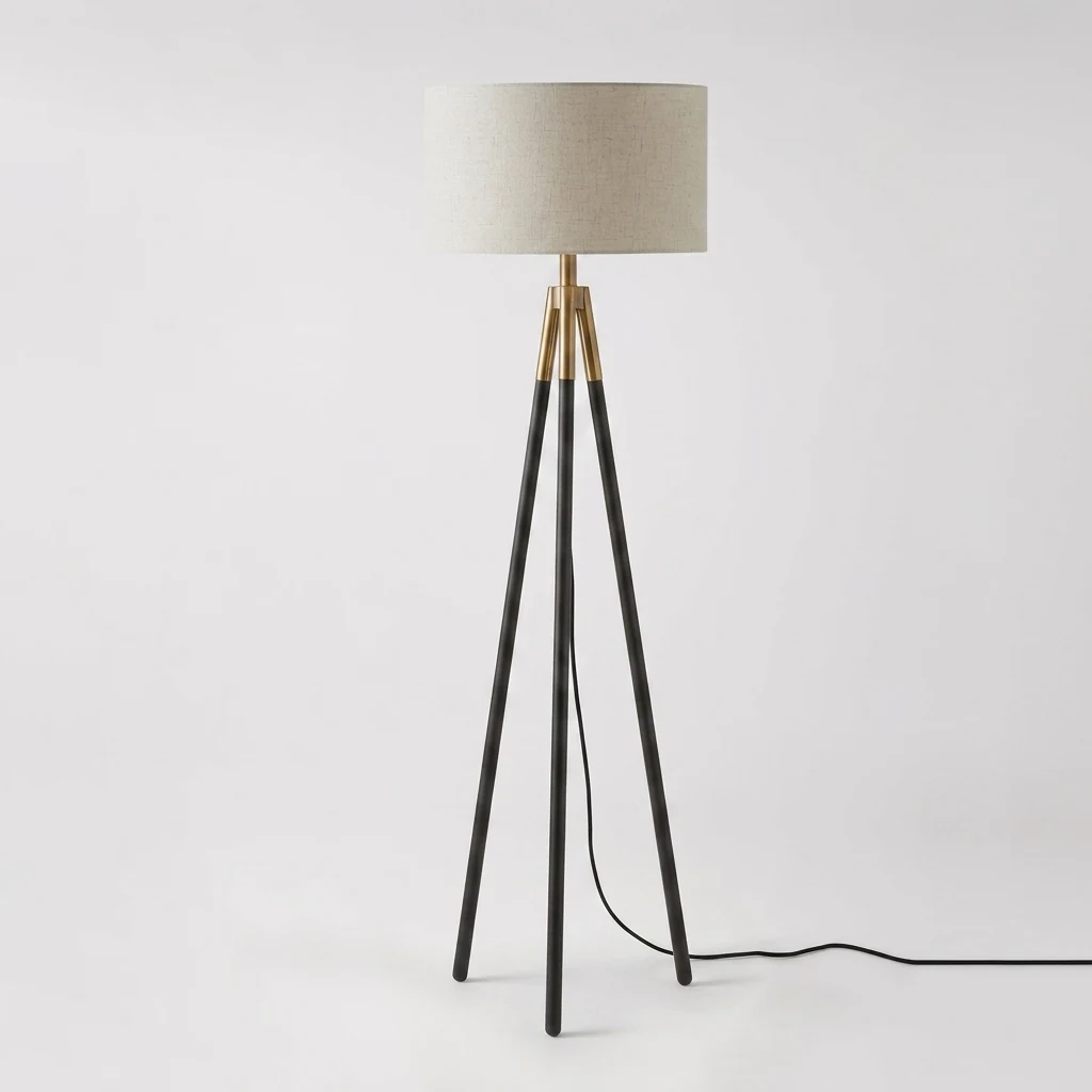 Brass Accent Tripod Floor Lamp