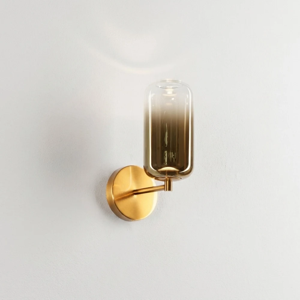 BrassBlack Metal Sconce with Gradient Glass Shade