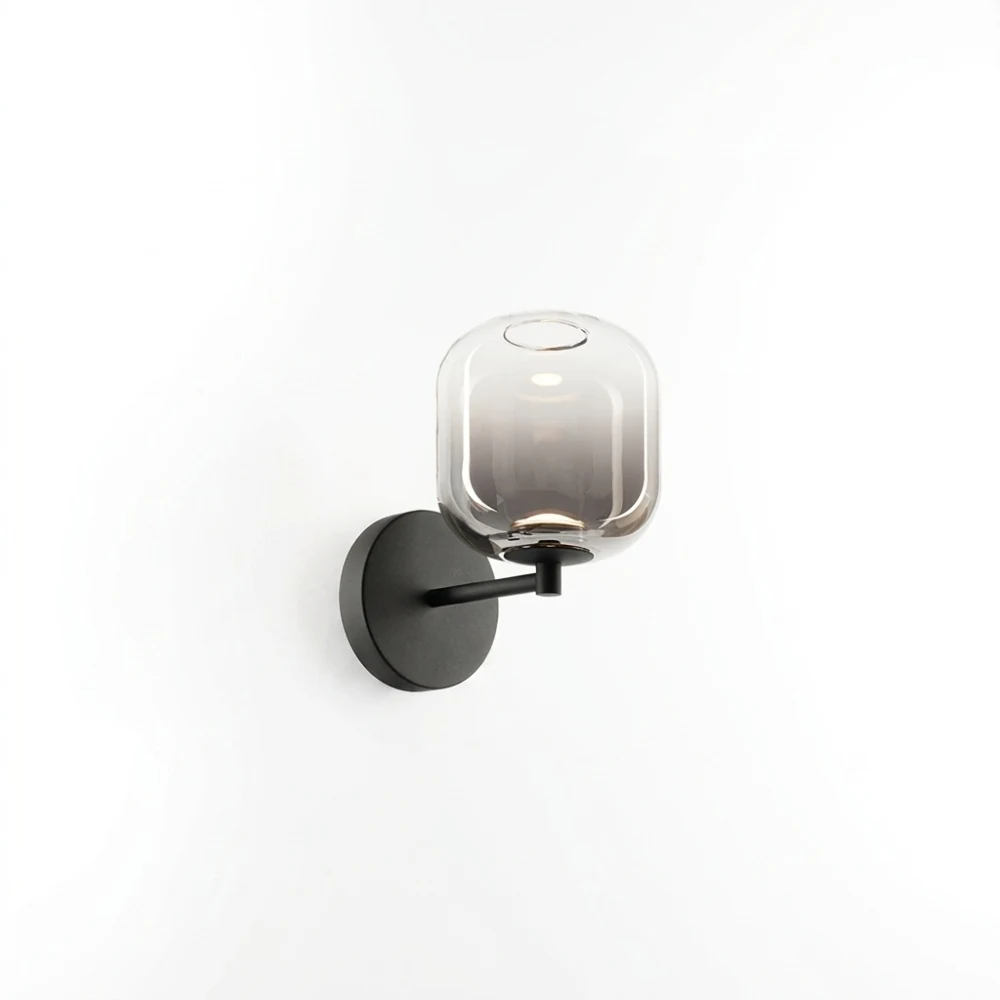 BrassBlack Metal Sconce with Gradient Glass Shade detail