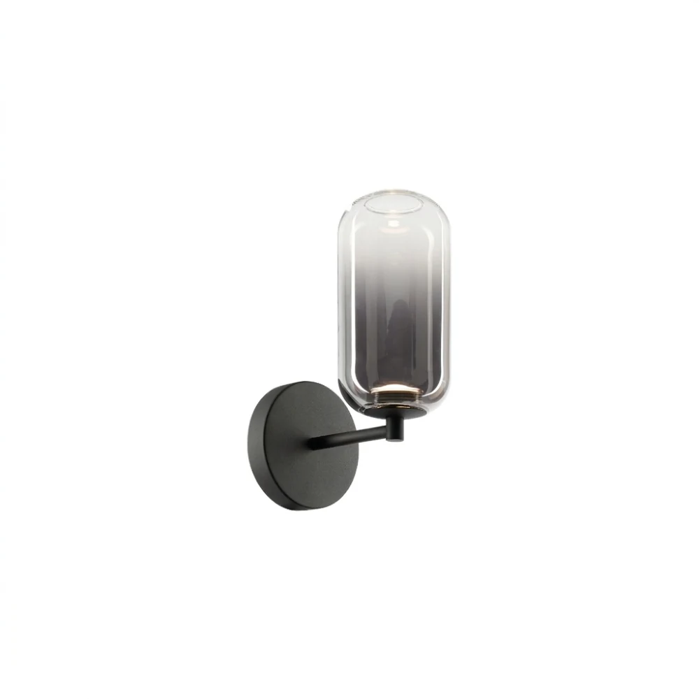BrassBlack Metal Sconce with Gradient Glass Shade detail