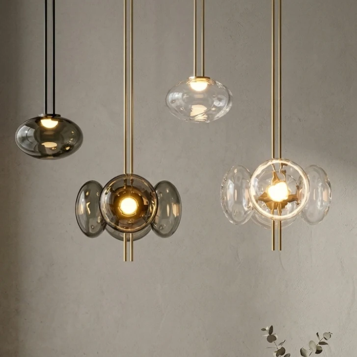Bubble & Disc Glass Pendant Light Series