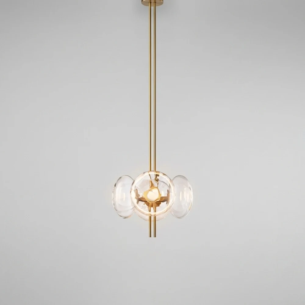 Bubble & Disc Glass Pendant Light Series detail