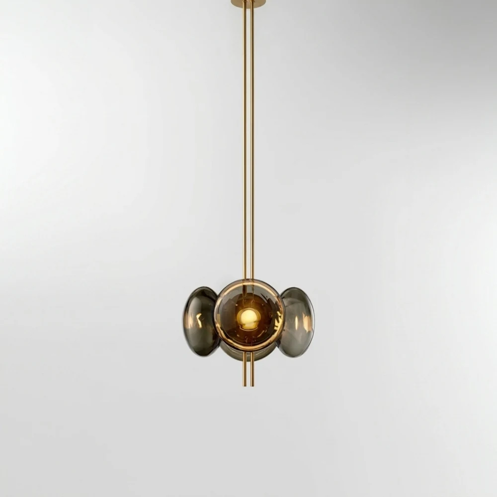 Bubble & Disc Glass Pendant Light Series detail