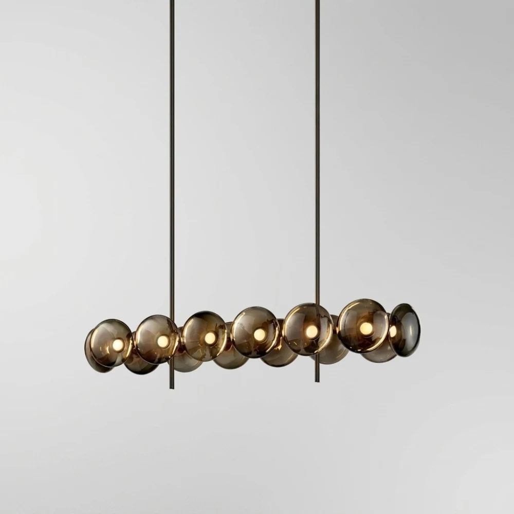 Bubble & Disc Glass Pendant Light Series detail