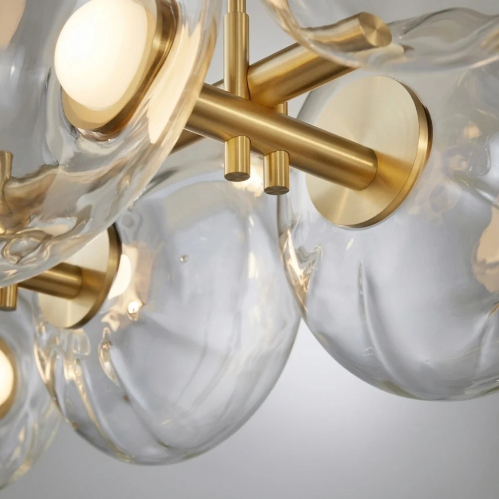 Bubble & Disc Glass Pendant Light Series detail