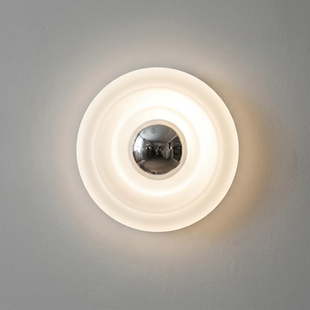 Concentric Ripple Glass & Metal Core Wall Sconce detail