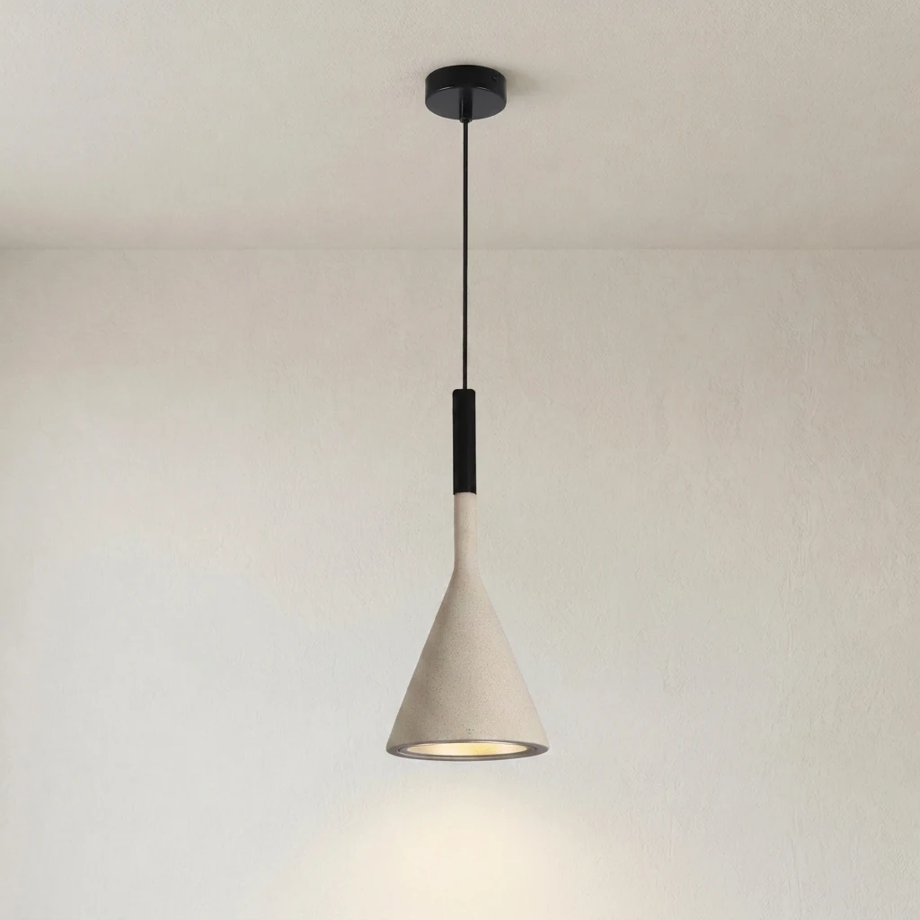 Concrete Texture Cone Pendant Light