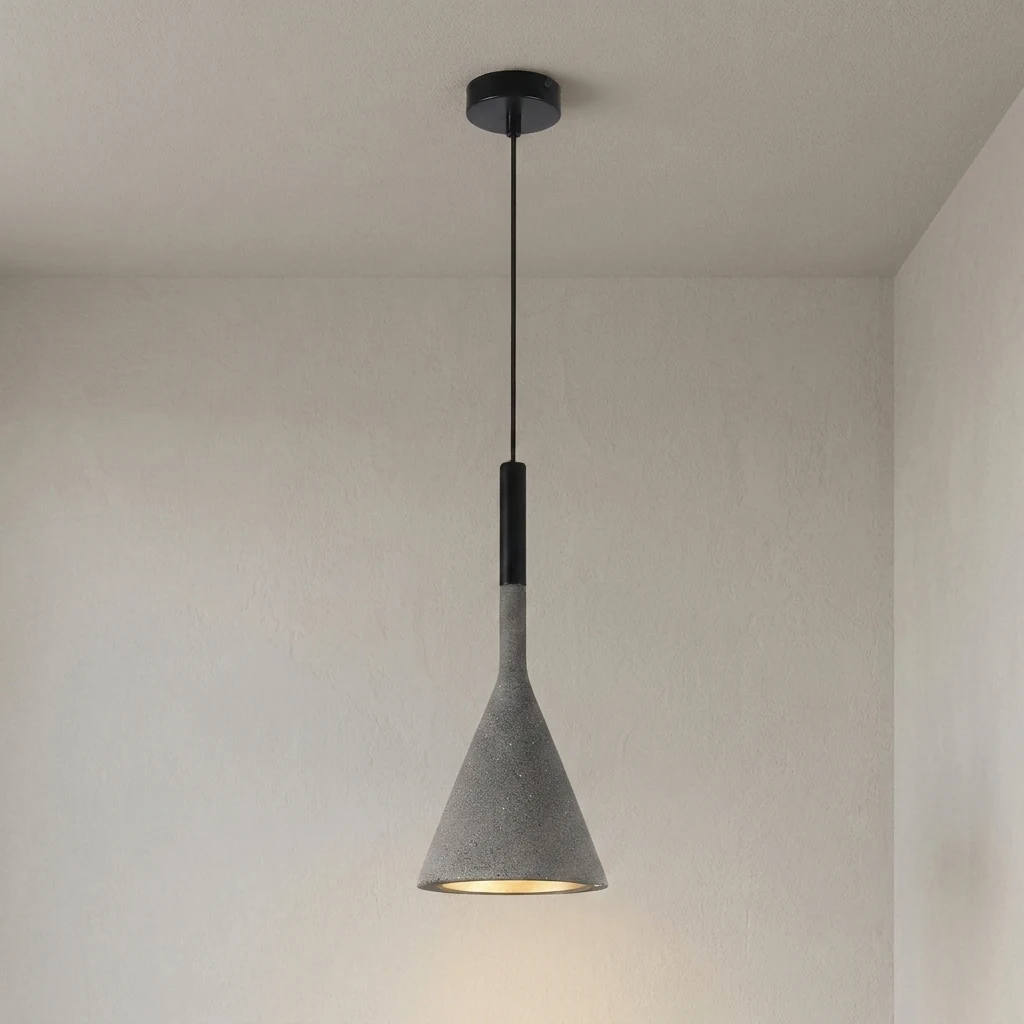 Concrete Texture Cone Pendant Light detail