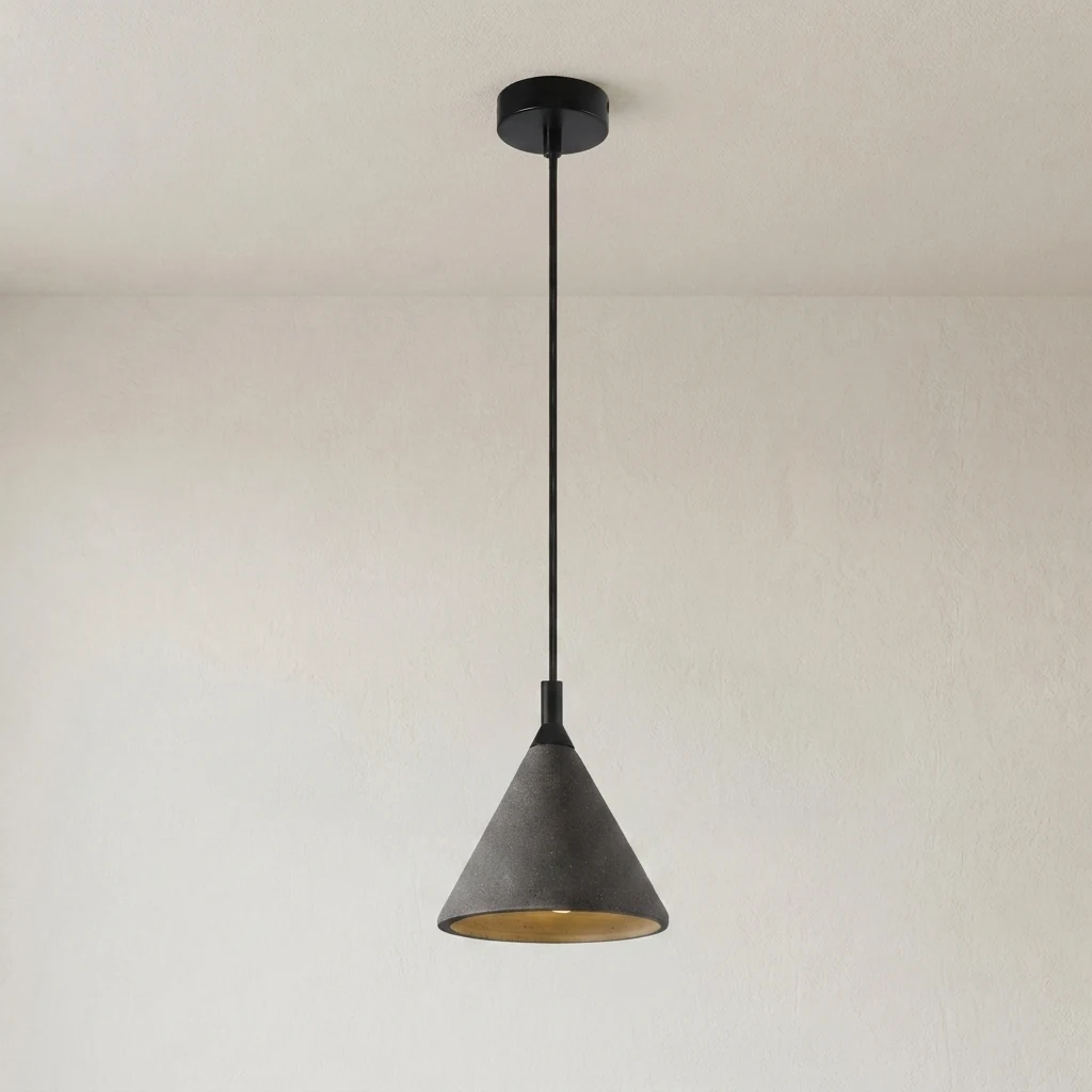 Concrete Texture Cone Pendant Light detail