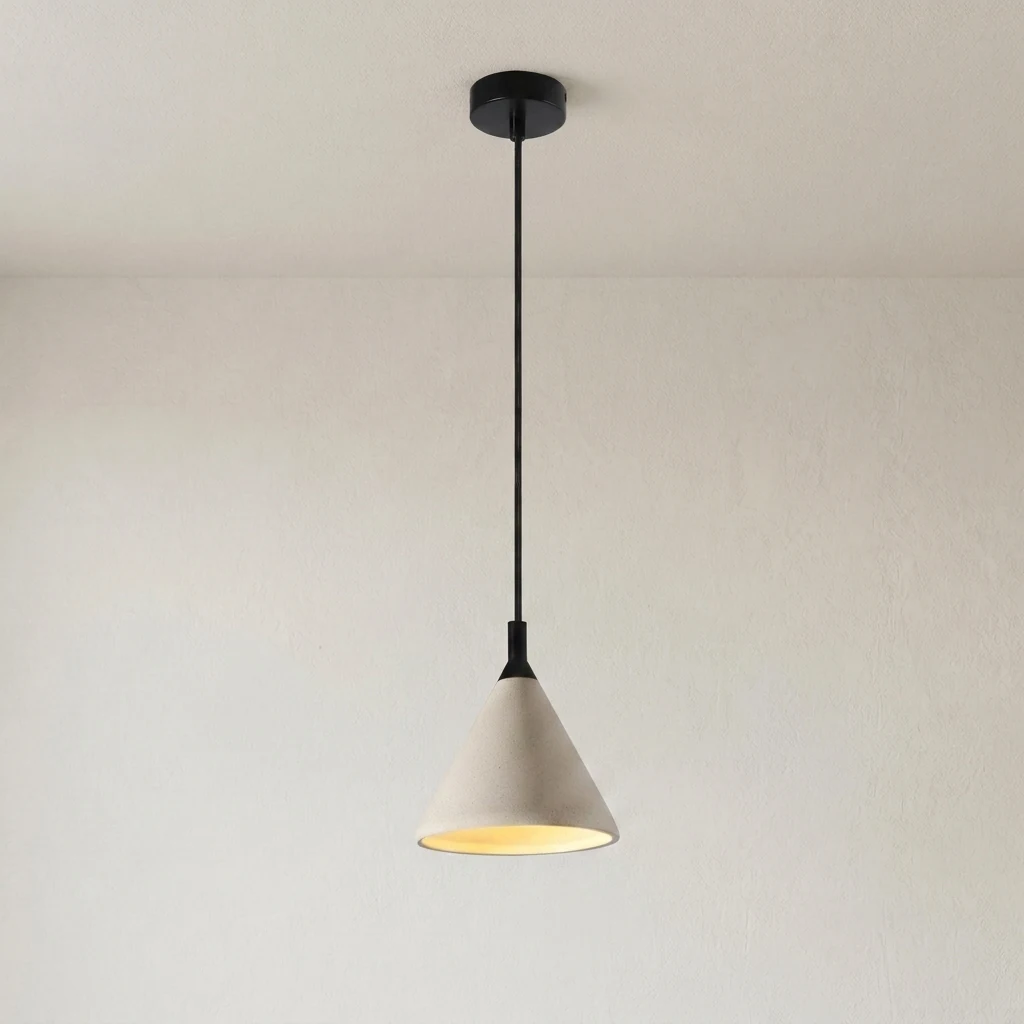 Concrete Texture Cone Pendant Light detail