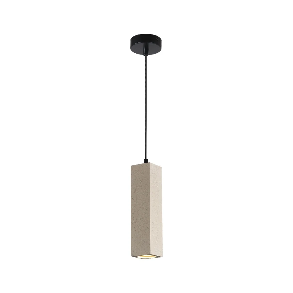 Concrete Texture Linear Cylinder Pendant Light detail
