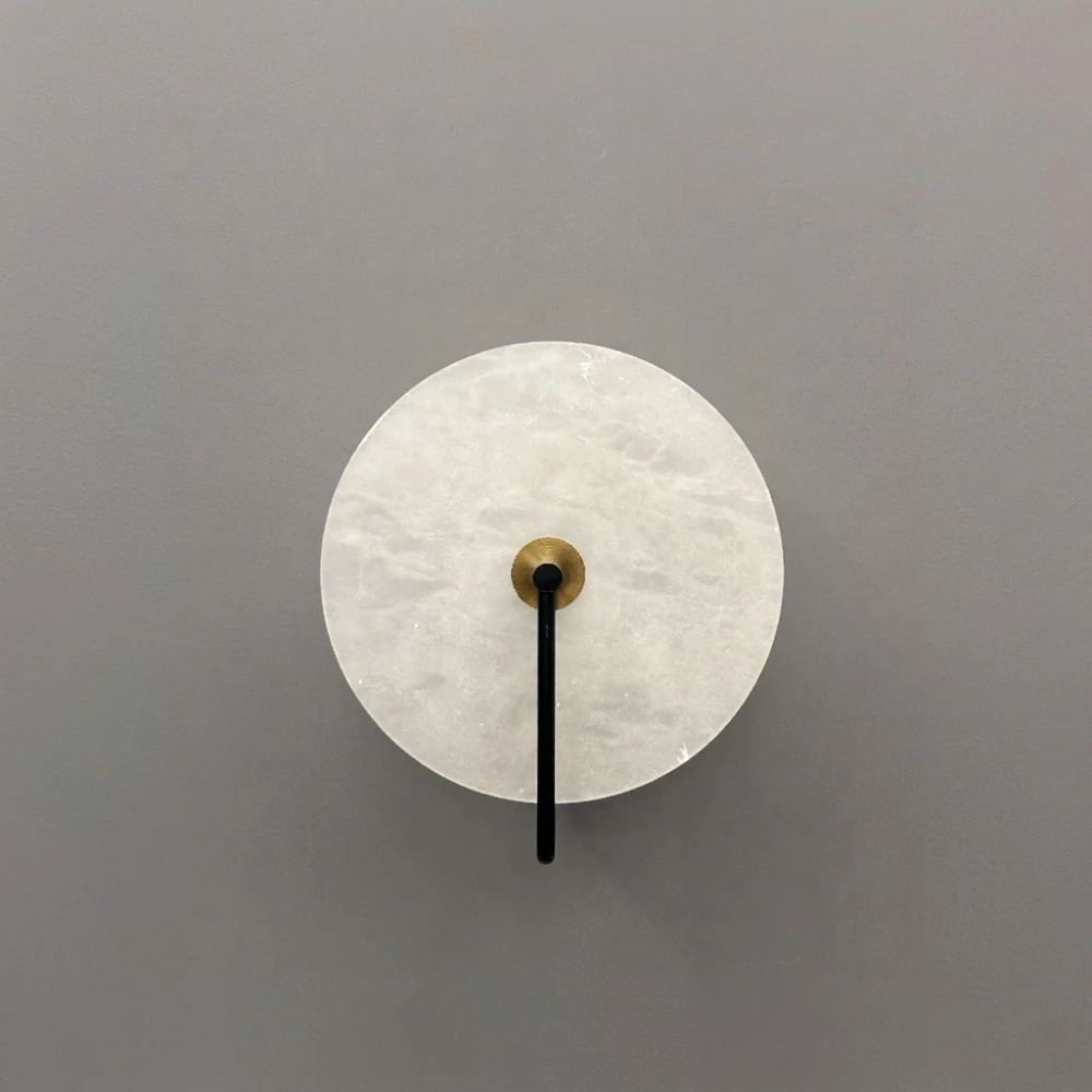 Contemporary Marble & Metal Hook Wall Light detail