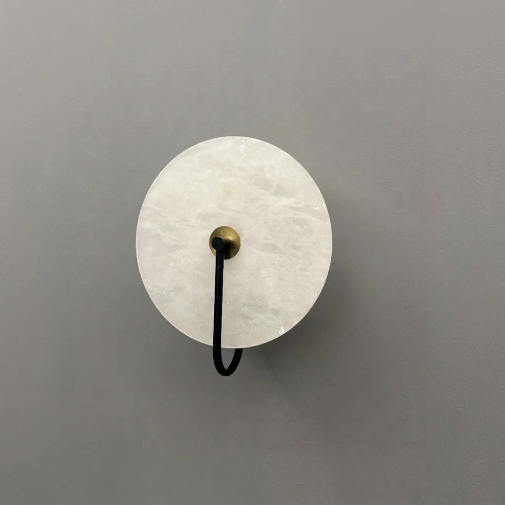 Contemporary Marble & Metal Hook Wall Light detail