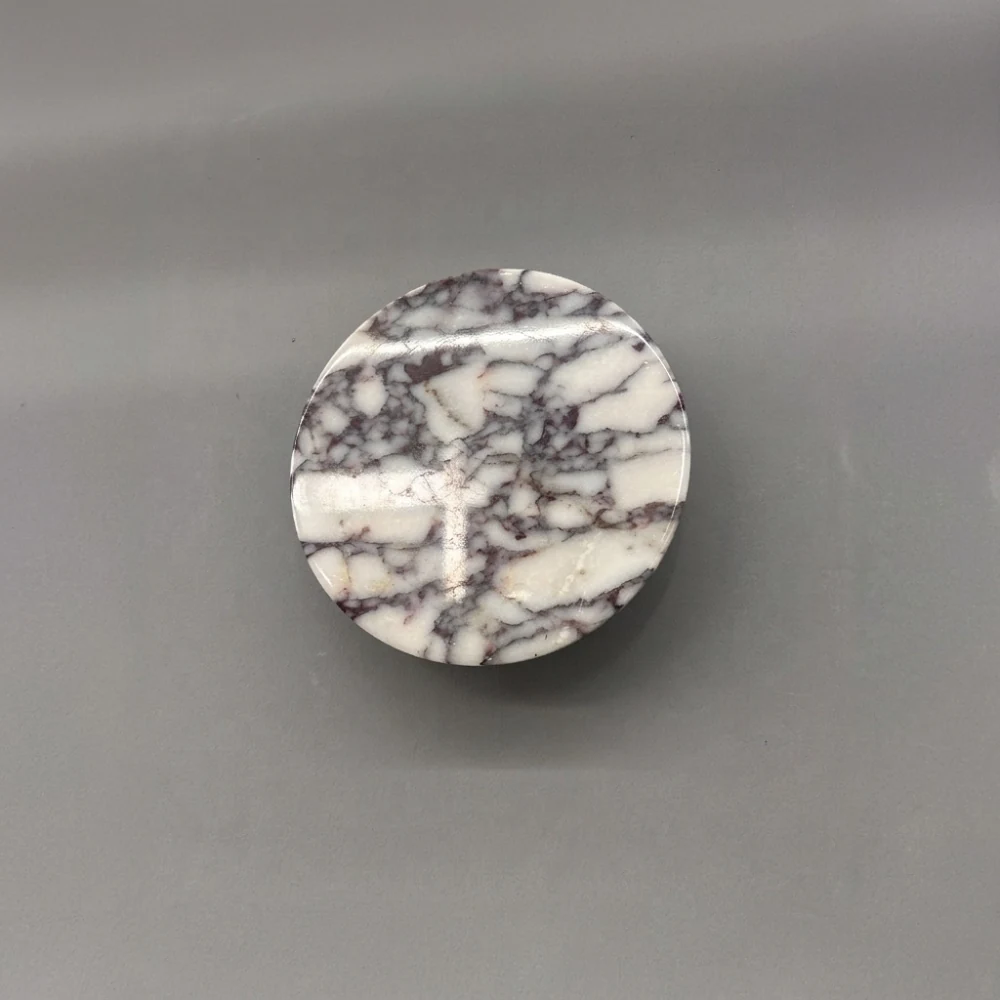 Contemporary Round Marble Flush Mount Fixture detail