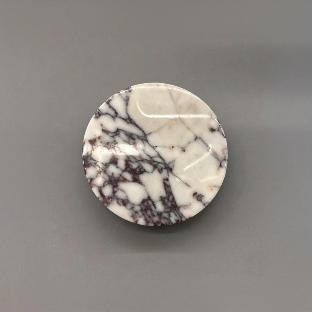 Contemporary Round Marble Flush Mount Fixture detail