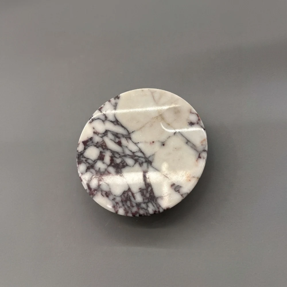 Contemporary Round Marble Flush Mount Fixture detail