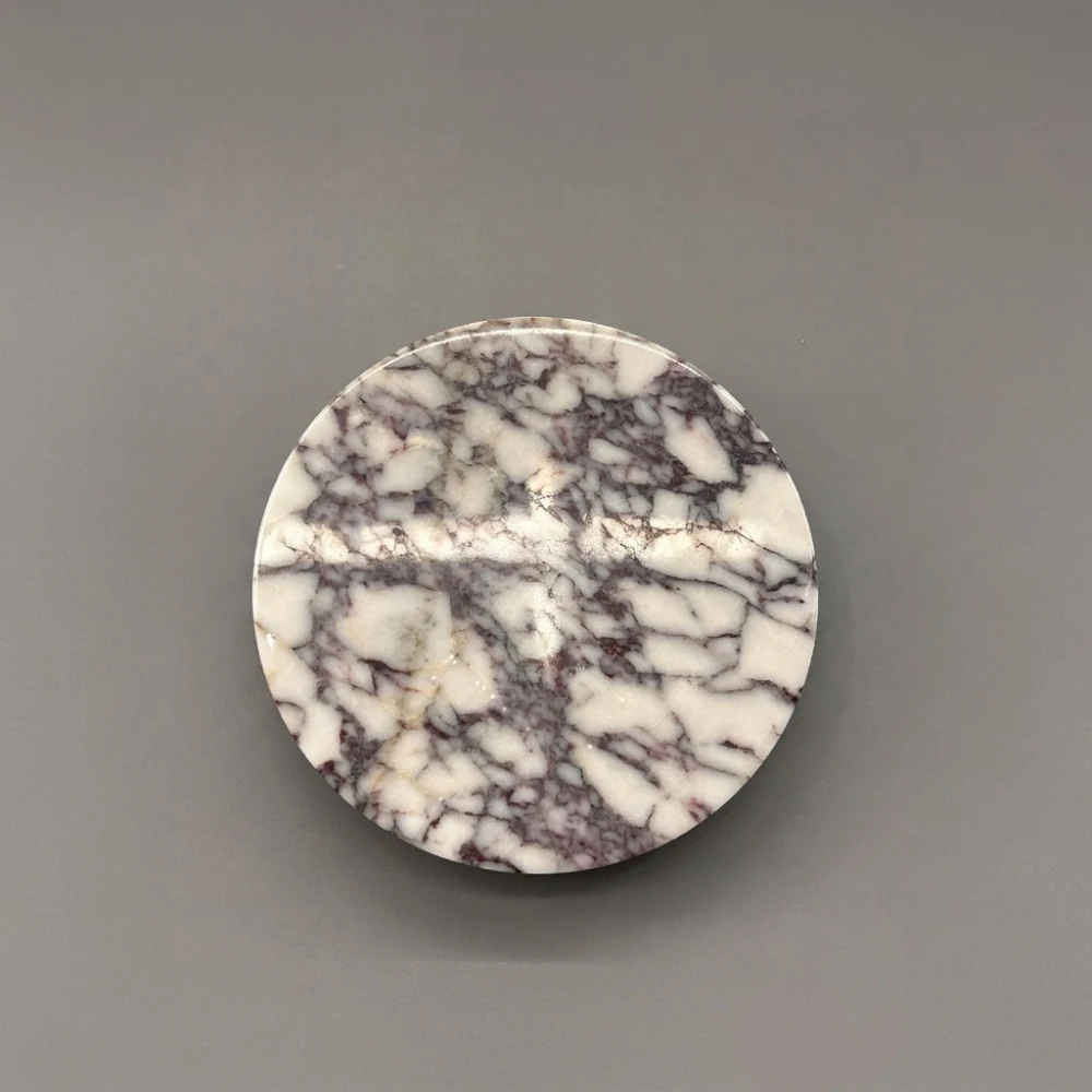 Contemporary Round Marble Flush Mount Fixture detail
