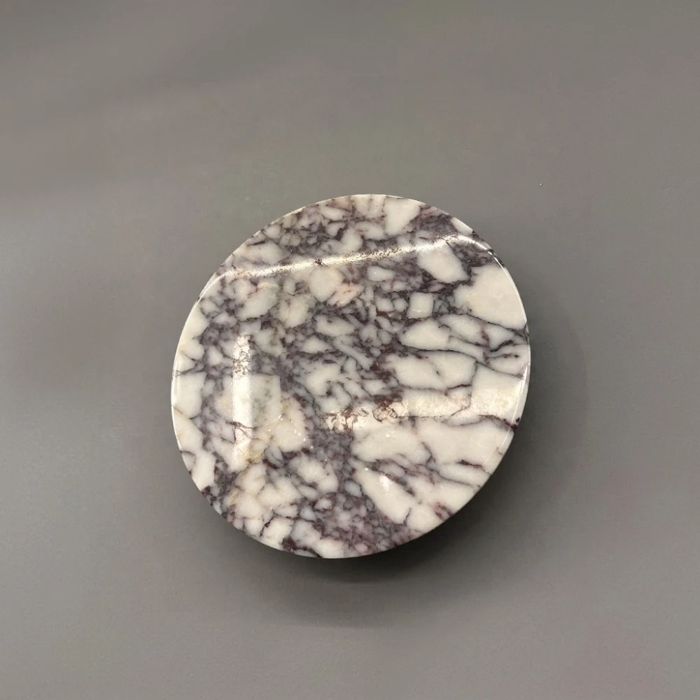 Contemporary Round Marble Flush Mount Fixture detail