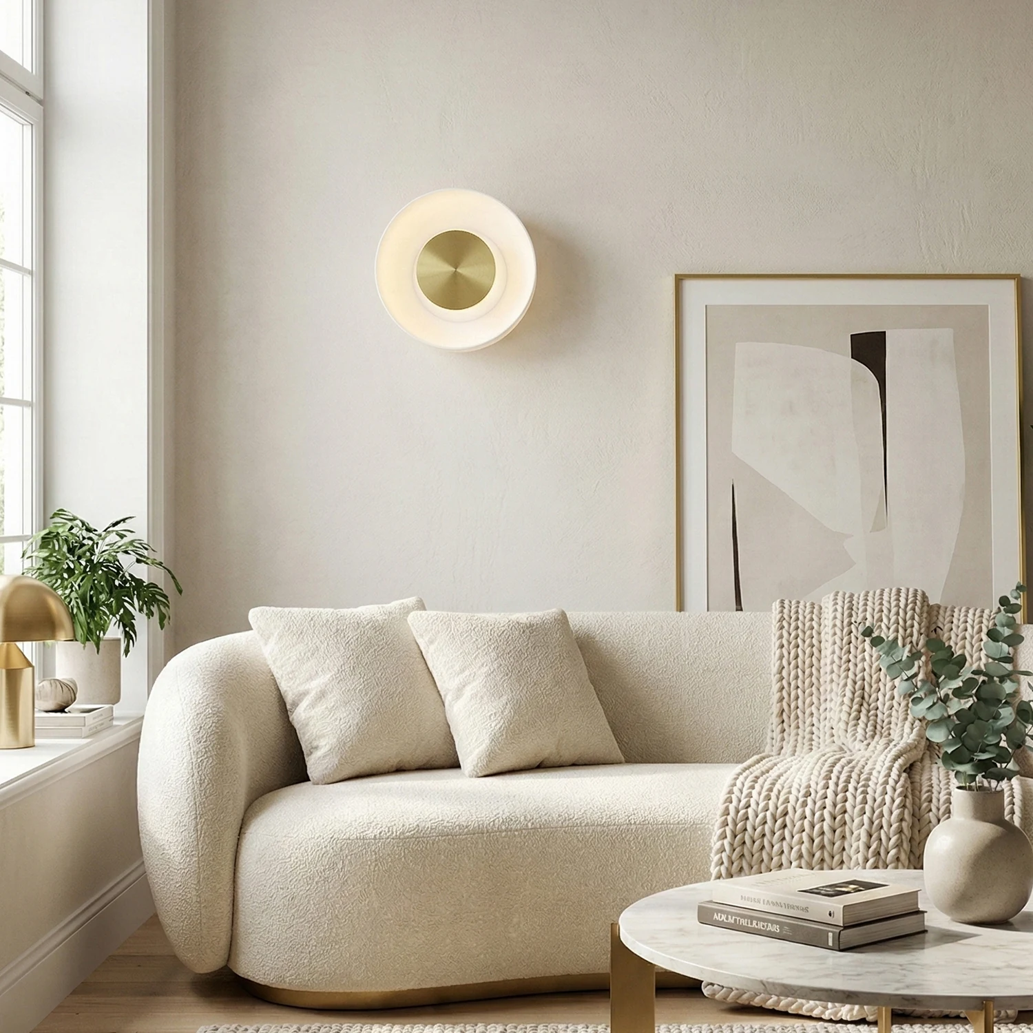 Designer Circular Backlit Wall Fixture detail
