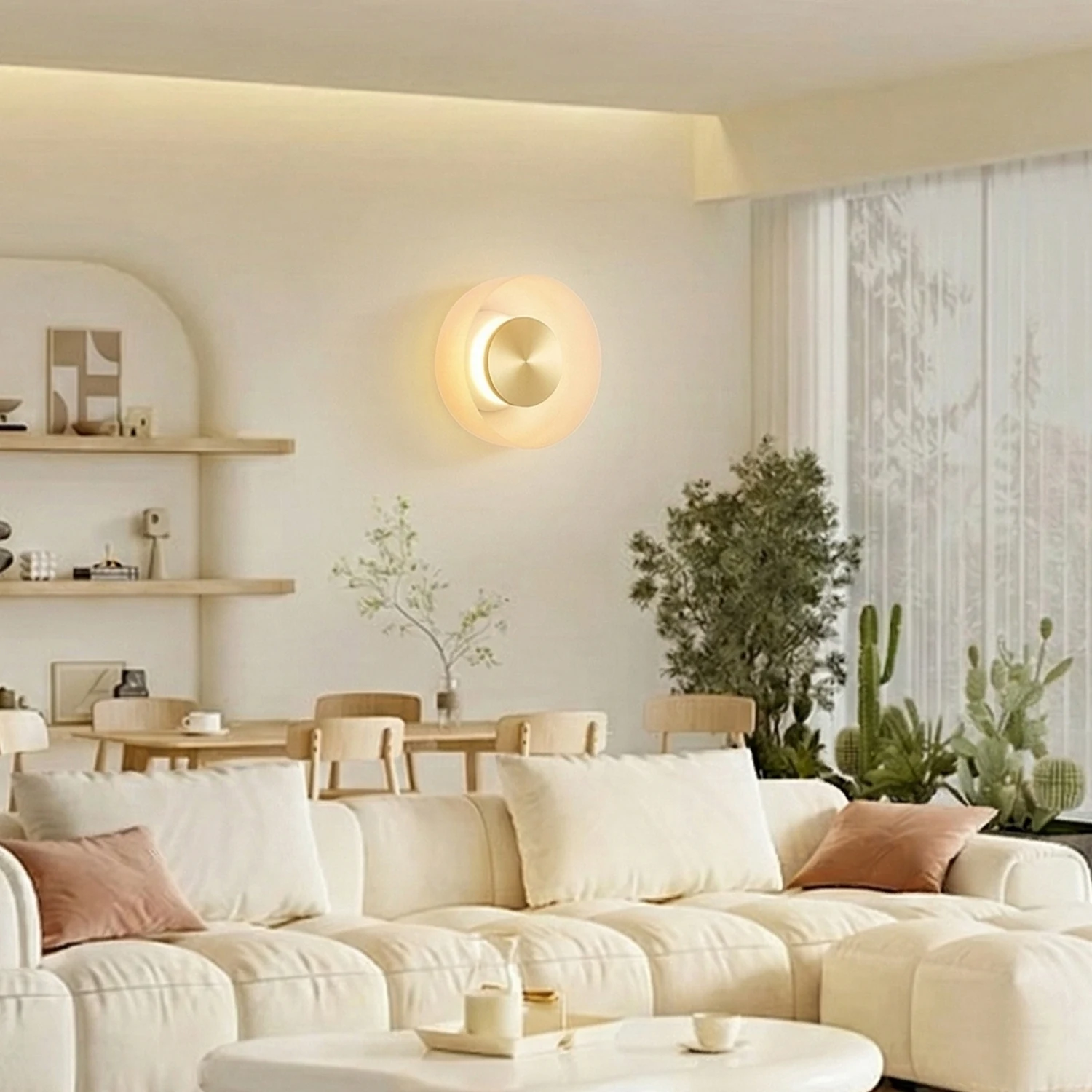 Designer Circular Backlit Wall Fixture detail