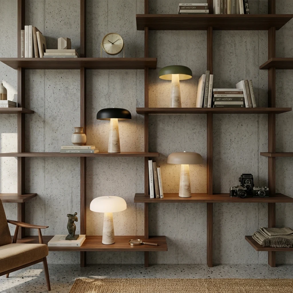 Dome Shade Stone Base Table Lamp detail
