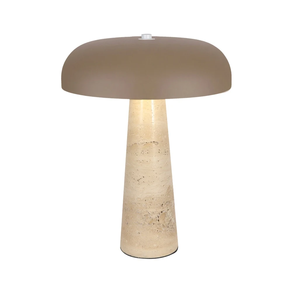 Dome Shade Stone Base Table Lamp detail