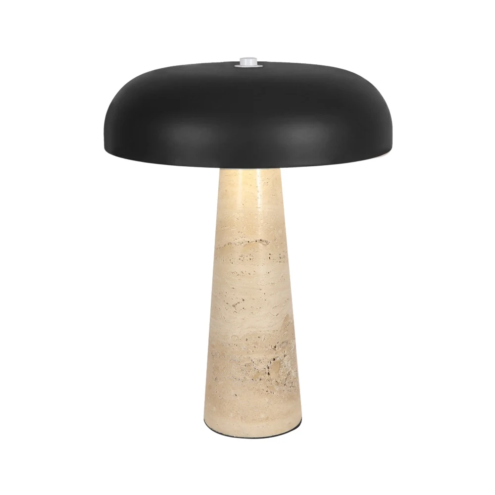 Dome Shade Stone Base Table Lamp detail