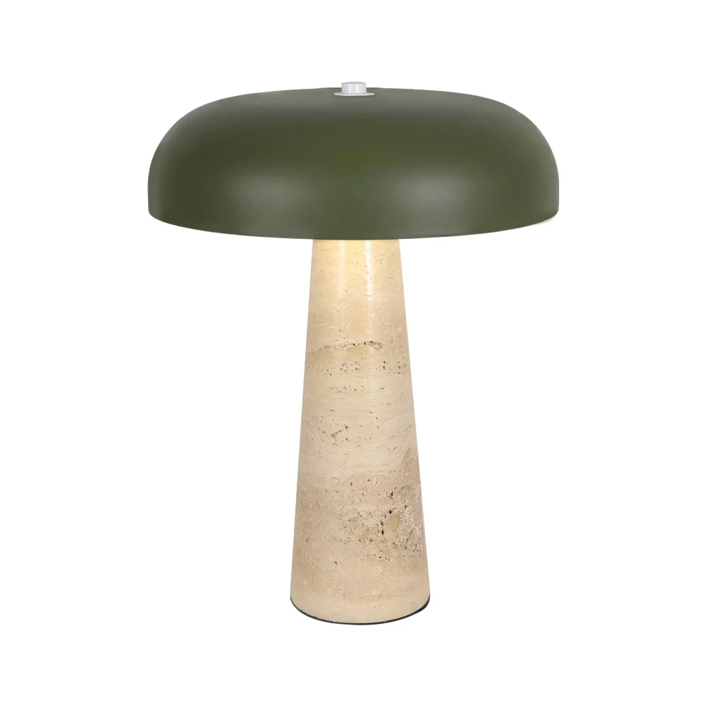 Dome Shade Stone Base Table Lamp detail