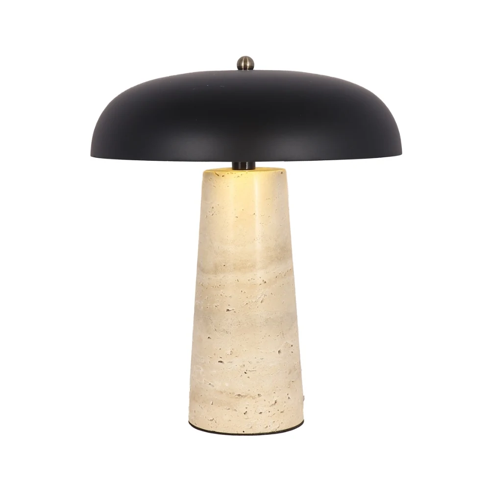Dome Shade Stone Base Table Lamp detail