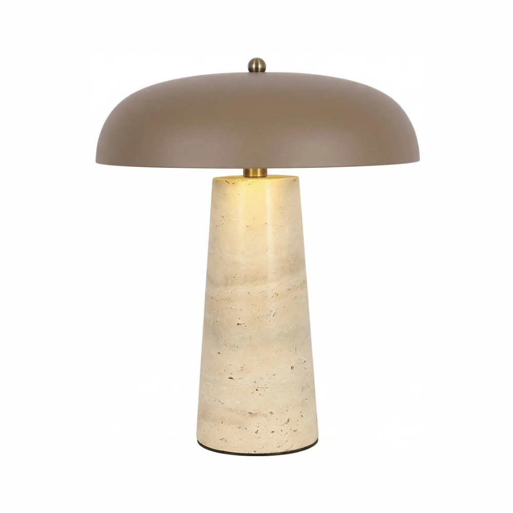 Dome Shade Stone Base Table Lamp detail