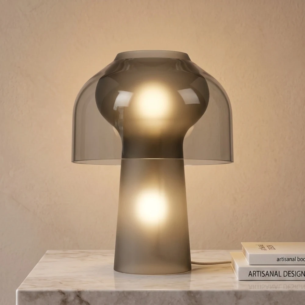 Double-Layer Glass Mushroom Table Lamp detail