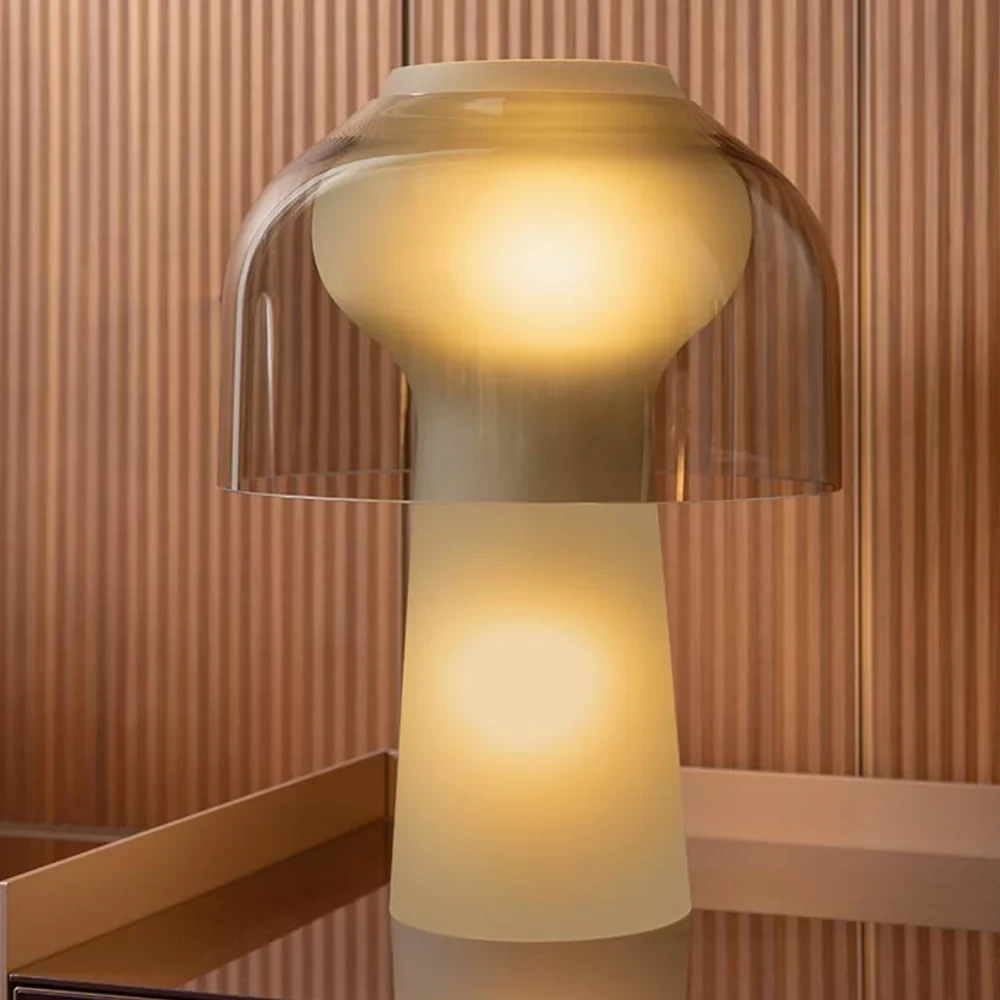 Double-Layer Glass Mushroom Table Lamp detail