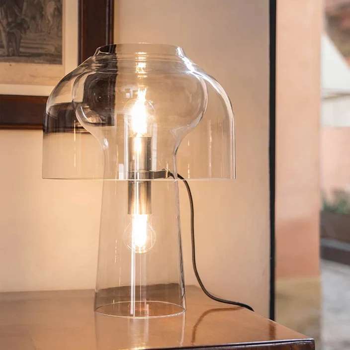 Double-Layer Glass Mushroom Table Lamp detail